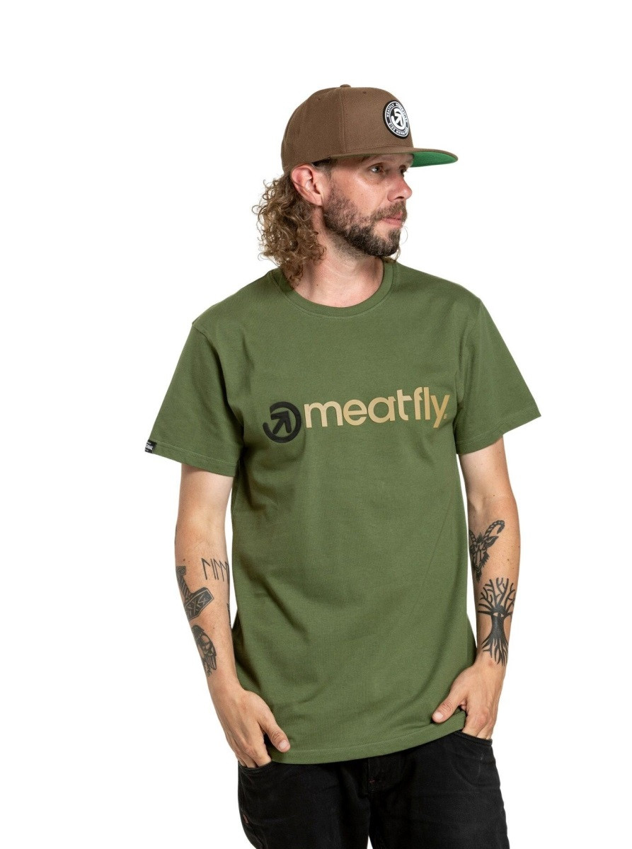 Pánské tričko meatfly joe zelená m