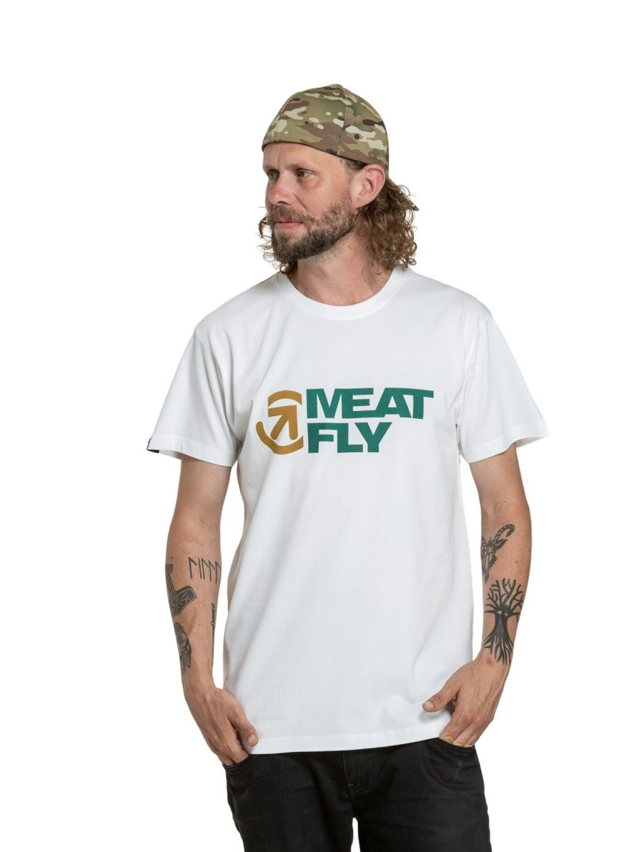 Pánské tričko meatfly revital bílá m