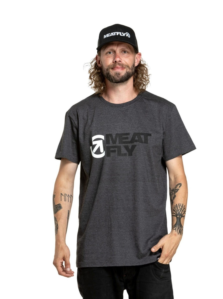 Pánské tričko meatfly revital tmavě šedá m