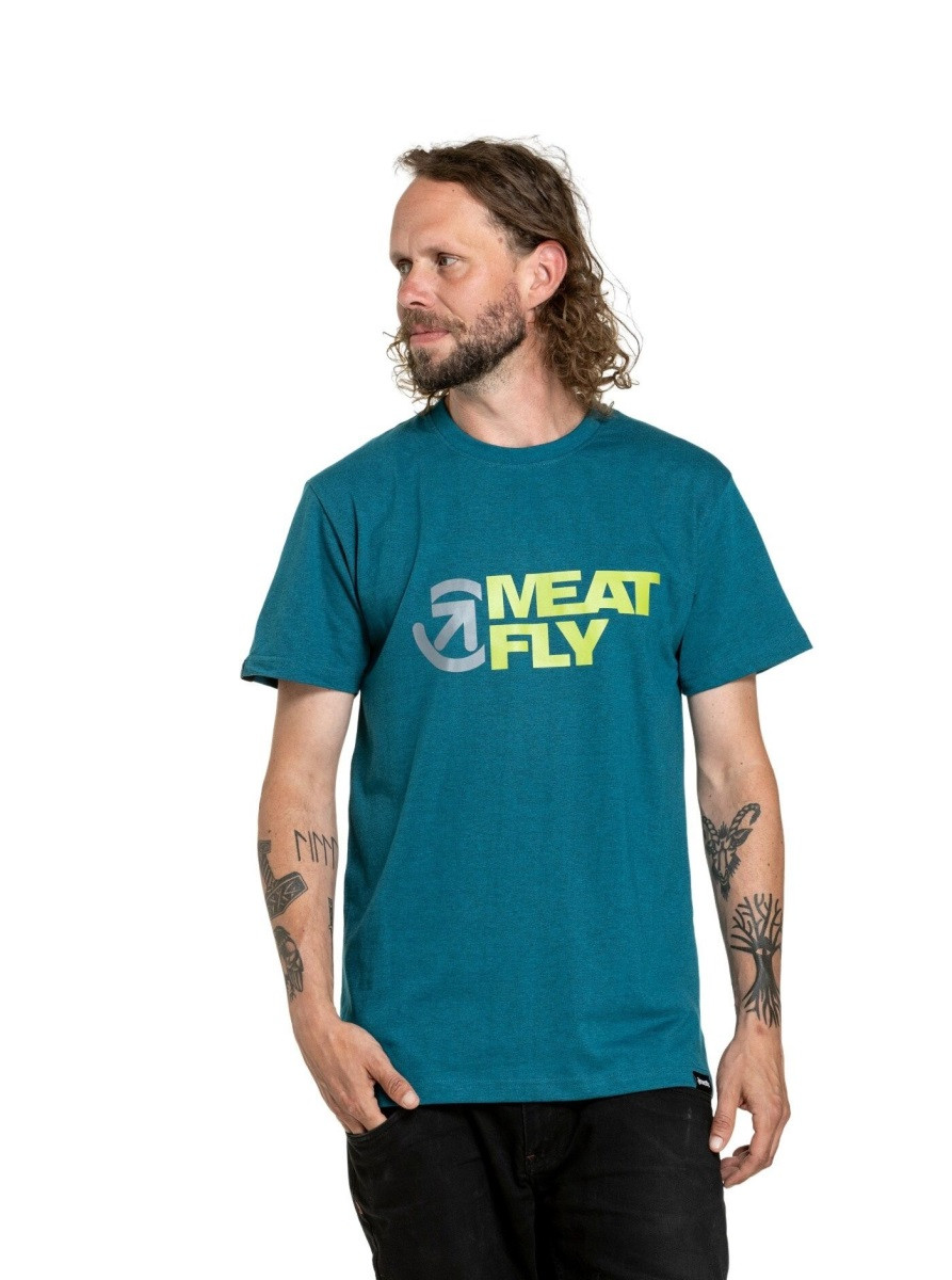 Pánské tričko meatfly revital petrolejová modrá m