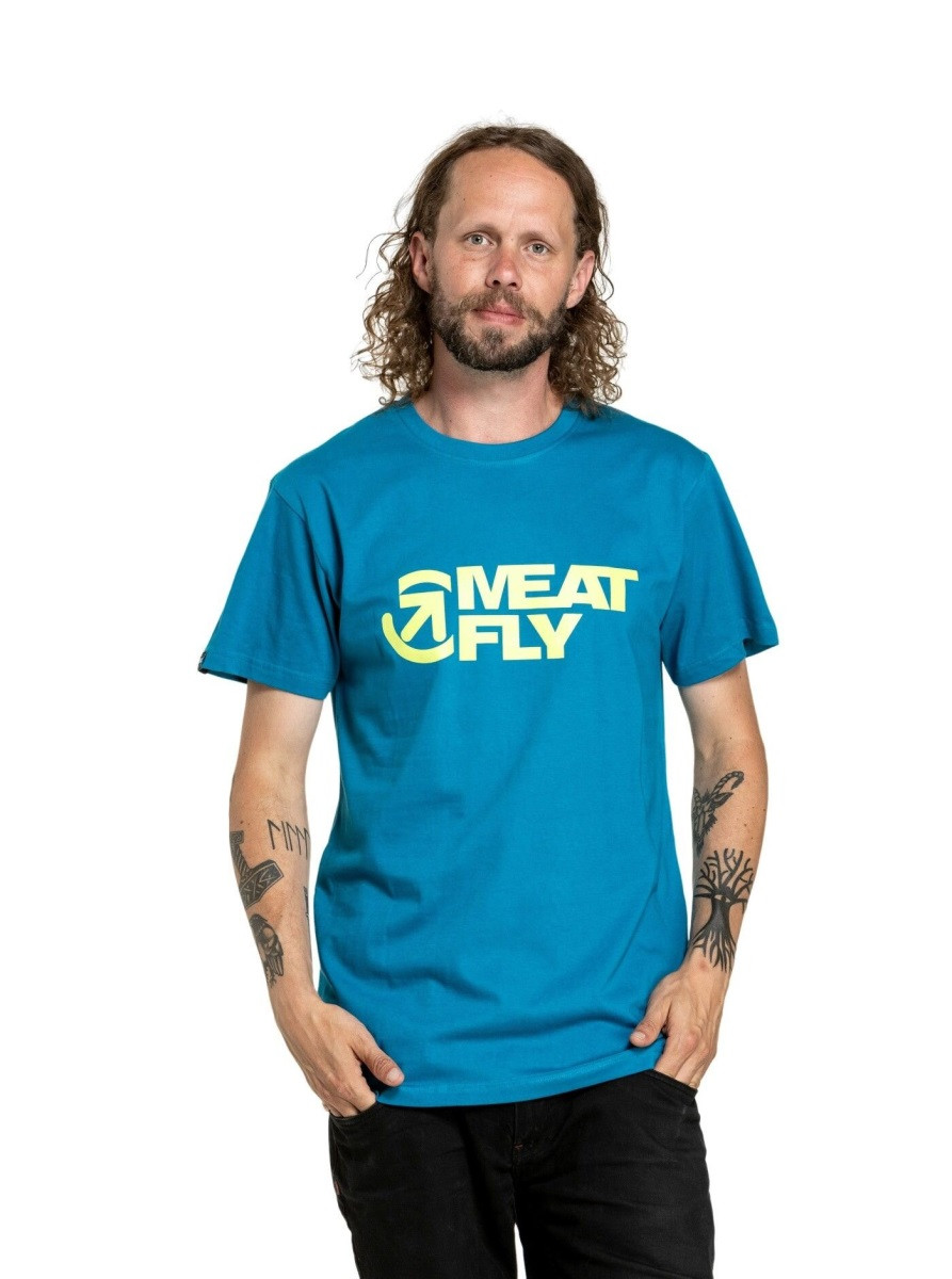 Pánské tričko meatfly revital modrá m