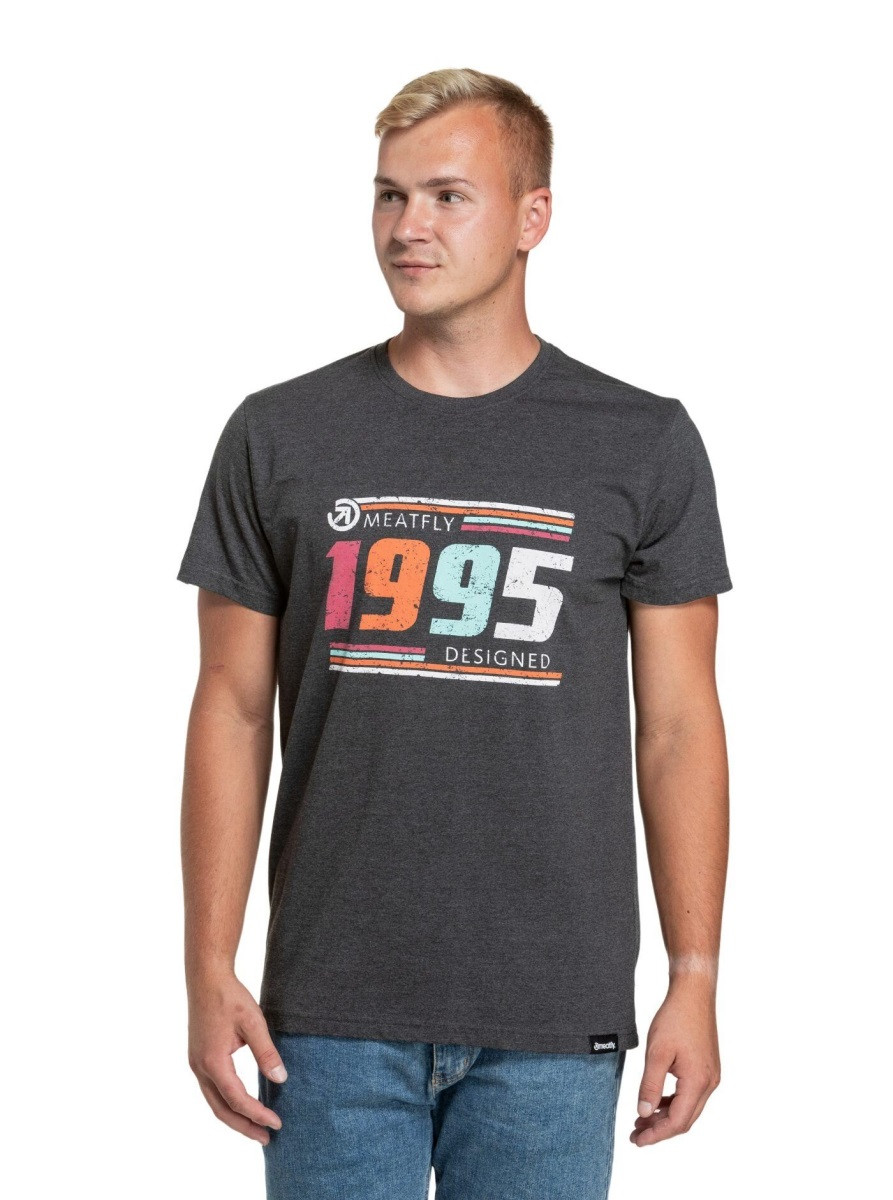 Pánské tričko meatfly 1995 tmavě šedá m
