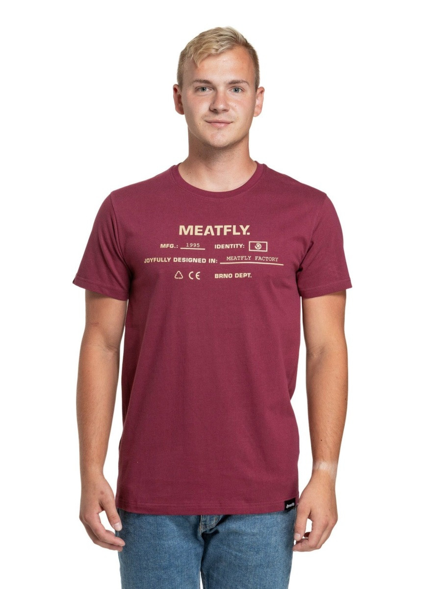 Pánské tričko meatfly sign vínová m
