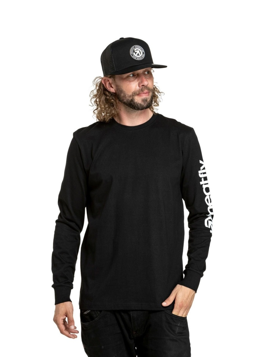 Pánské tričko s dlouhým rukávem meatfly judgement černá m