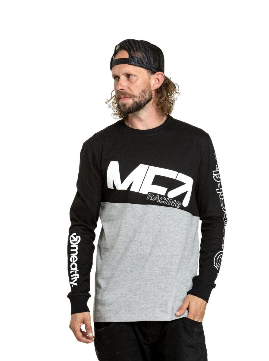 Pánské tričko s dlouhým rukávem meatfly judgement černá/šedá m