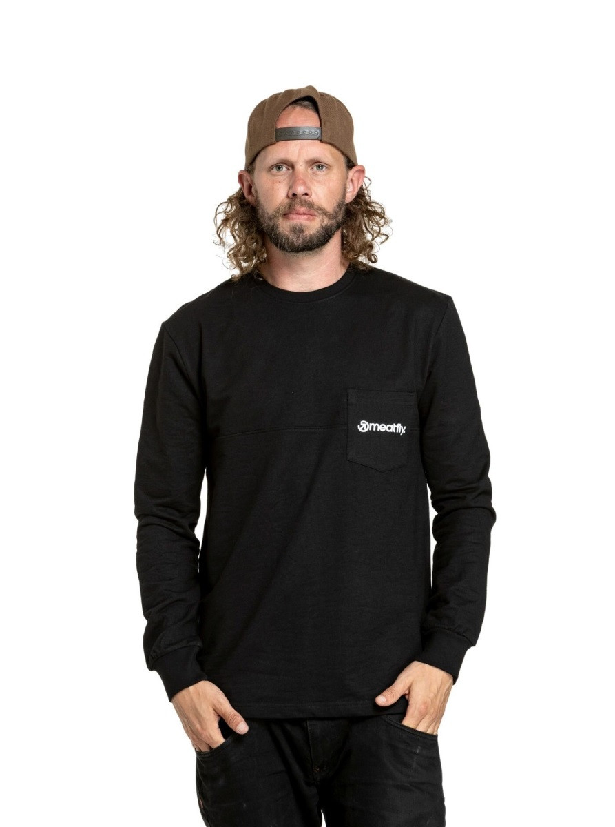 Pánské tričko s dlouhým rukávem meatfly harvey černá m