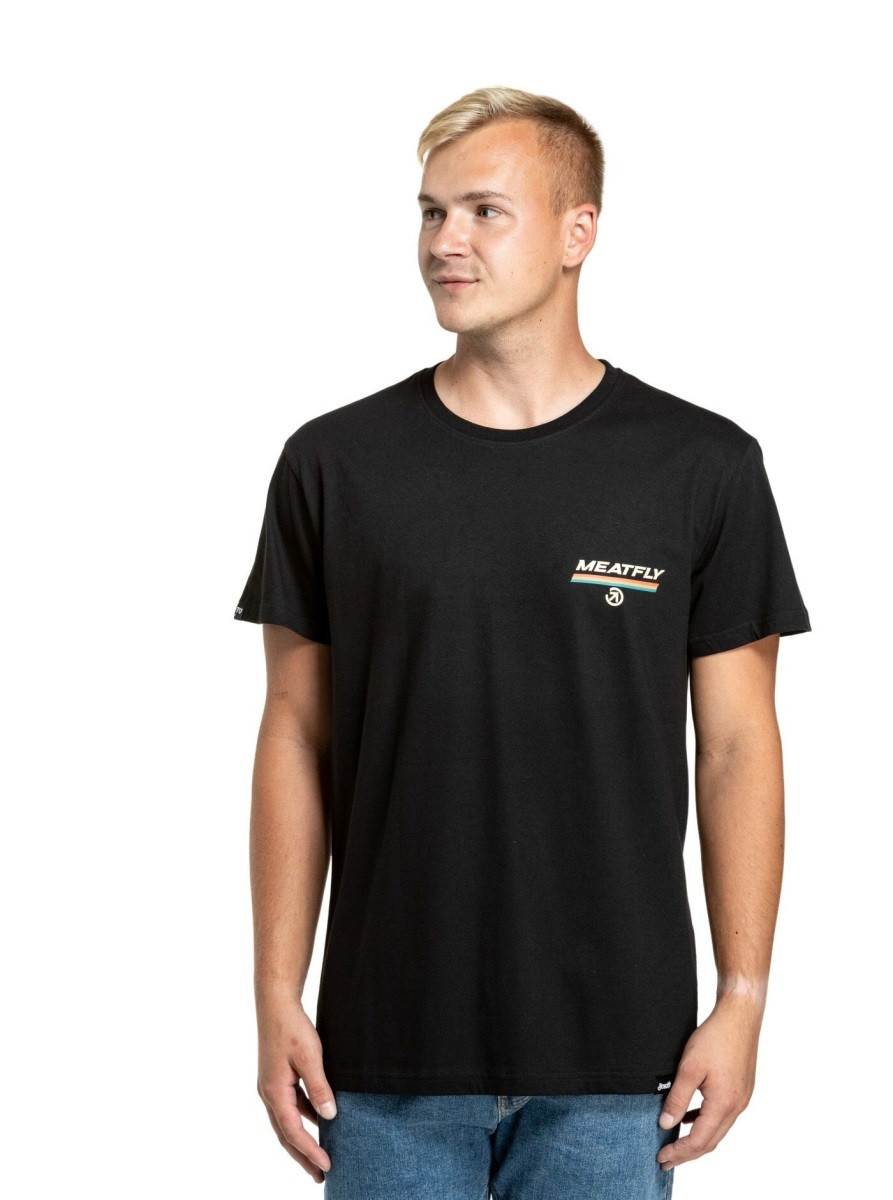 Pánské tričko meatfly racing spirit černá m