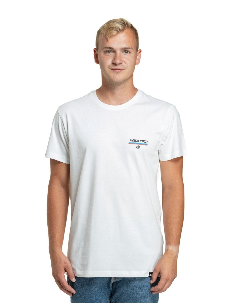 Pánské tričko meatfly racing spirit bílá m