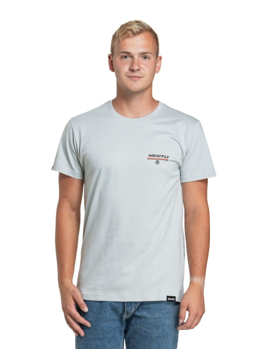 Pánské tričko meatfly racing spirit světle šedá m