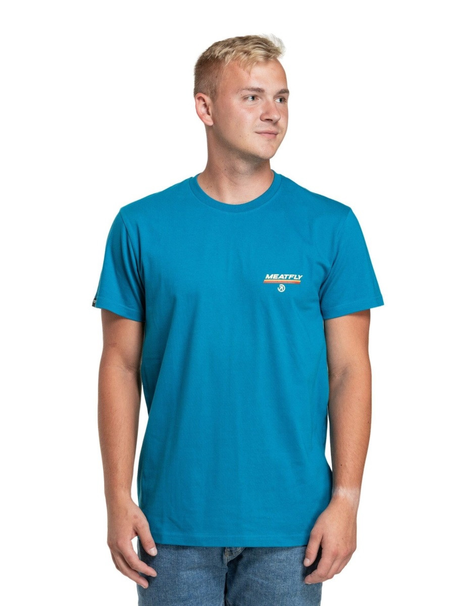 Pánské tričko meatfly racing spirit modrá m