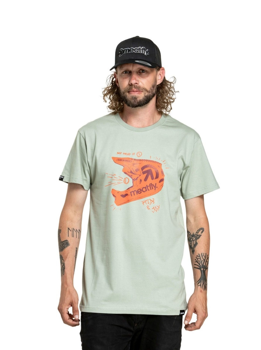 Pánské tričko meatfly fullface světle zelená m