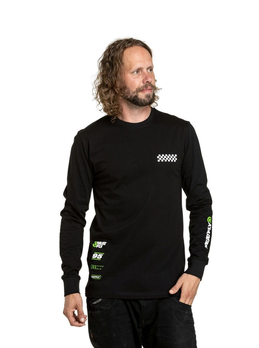 Pánské tričko s dlouhým rukávem meatfly appex černá m