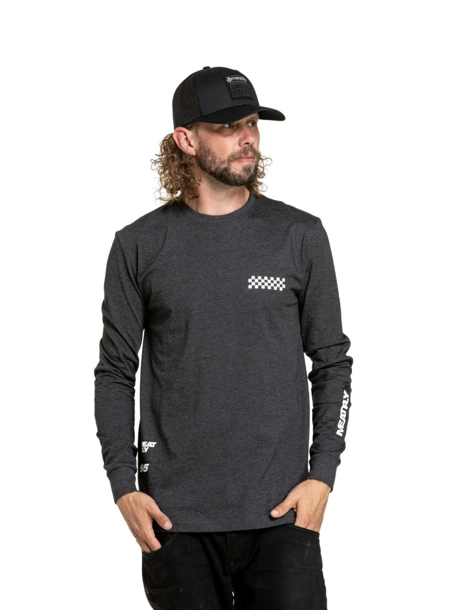 Pánské tričko s dlouhým rukávem meatfly appex tmavě šedá m