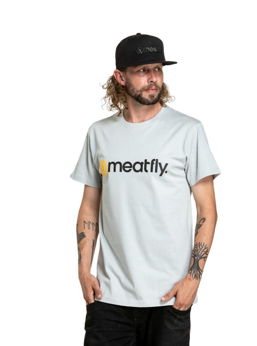 Pánské tričko meatfly joe světle šedá s