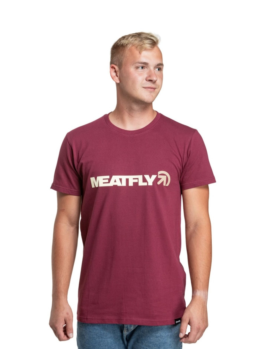 Pánské tričko meatfly logex vínová s