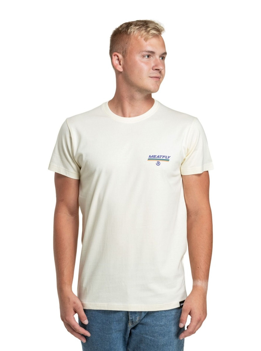 Pánské tričko meatfly racing spirit krémová xs