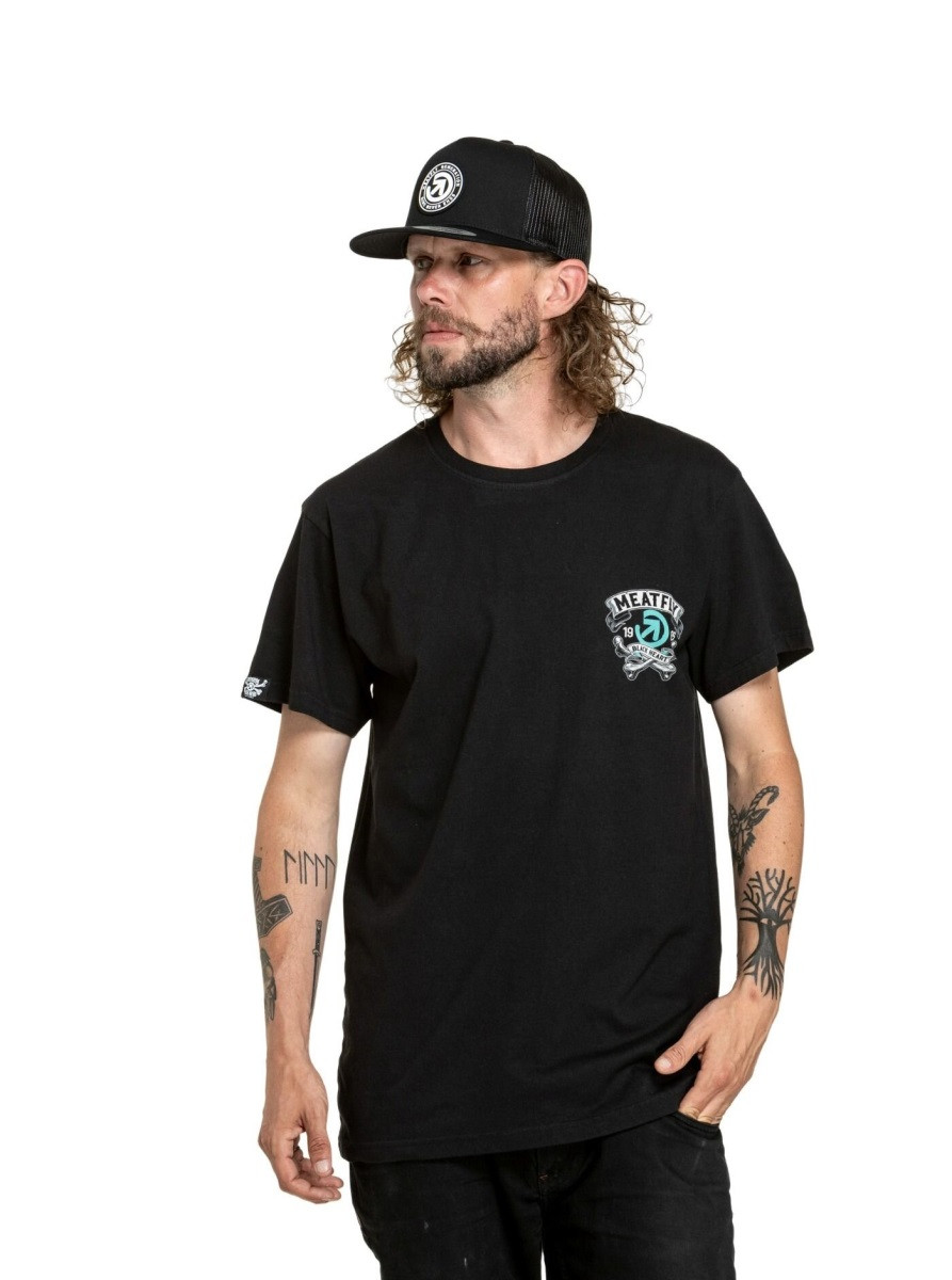 Pánské tričko meatfly whiskey boy černá s