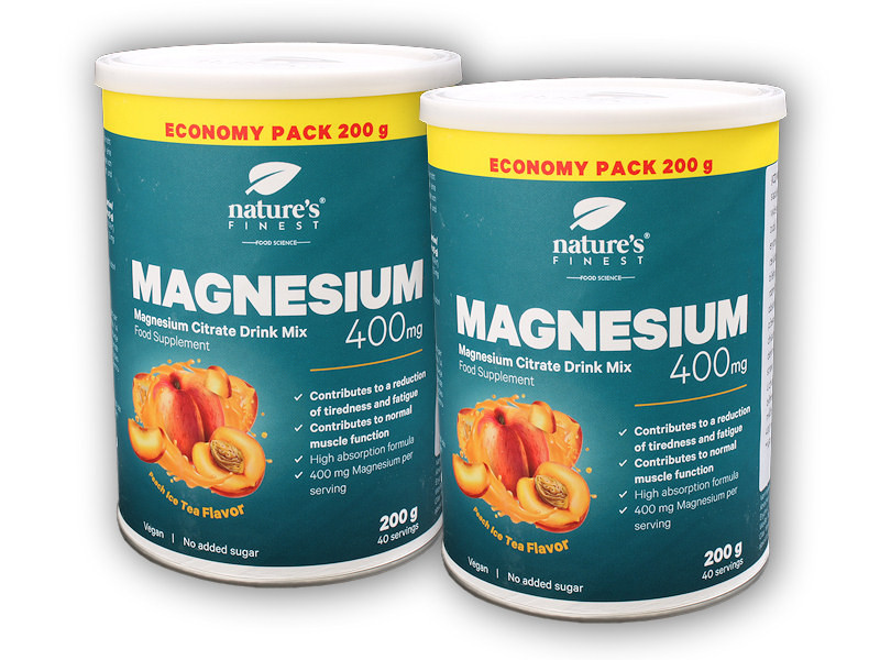 Nature's Finest 2x Magnesium drink mix 400mg / serving 200g