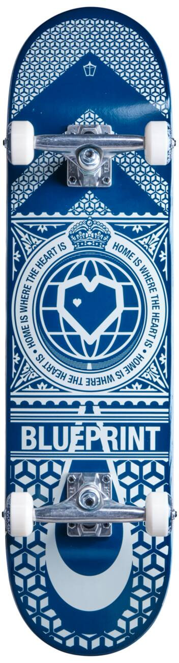 Blueprint - Home Heart Blue/White 8