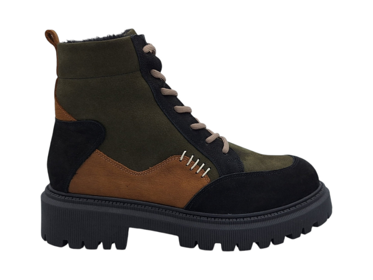 Wild 191469 Dámské celokožené kotníkové boty black / khaki 36