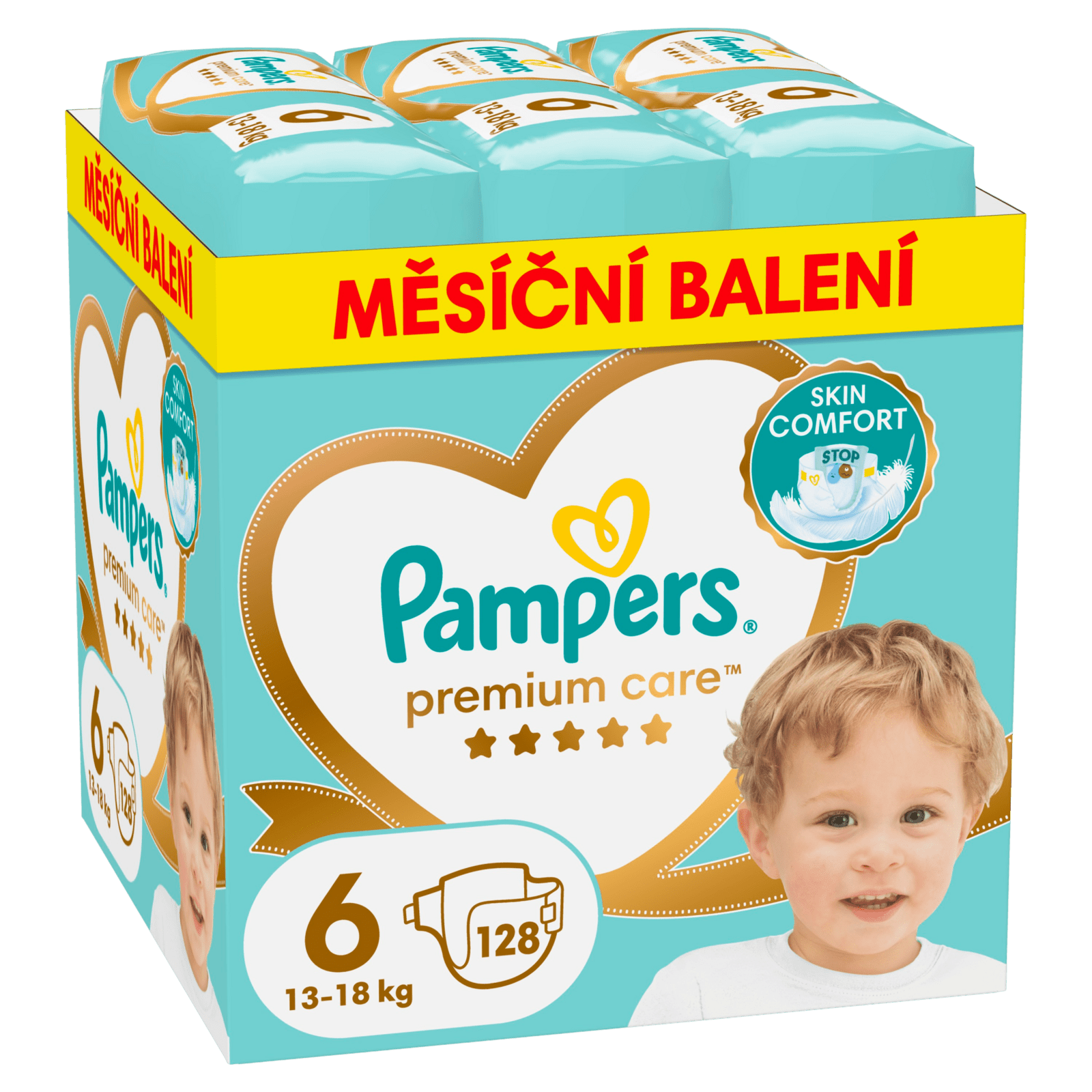 PAMPERS Premium Care Vel. 6, 13kg-18kg, 128 ks