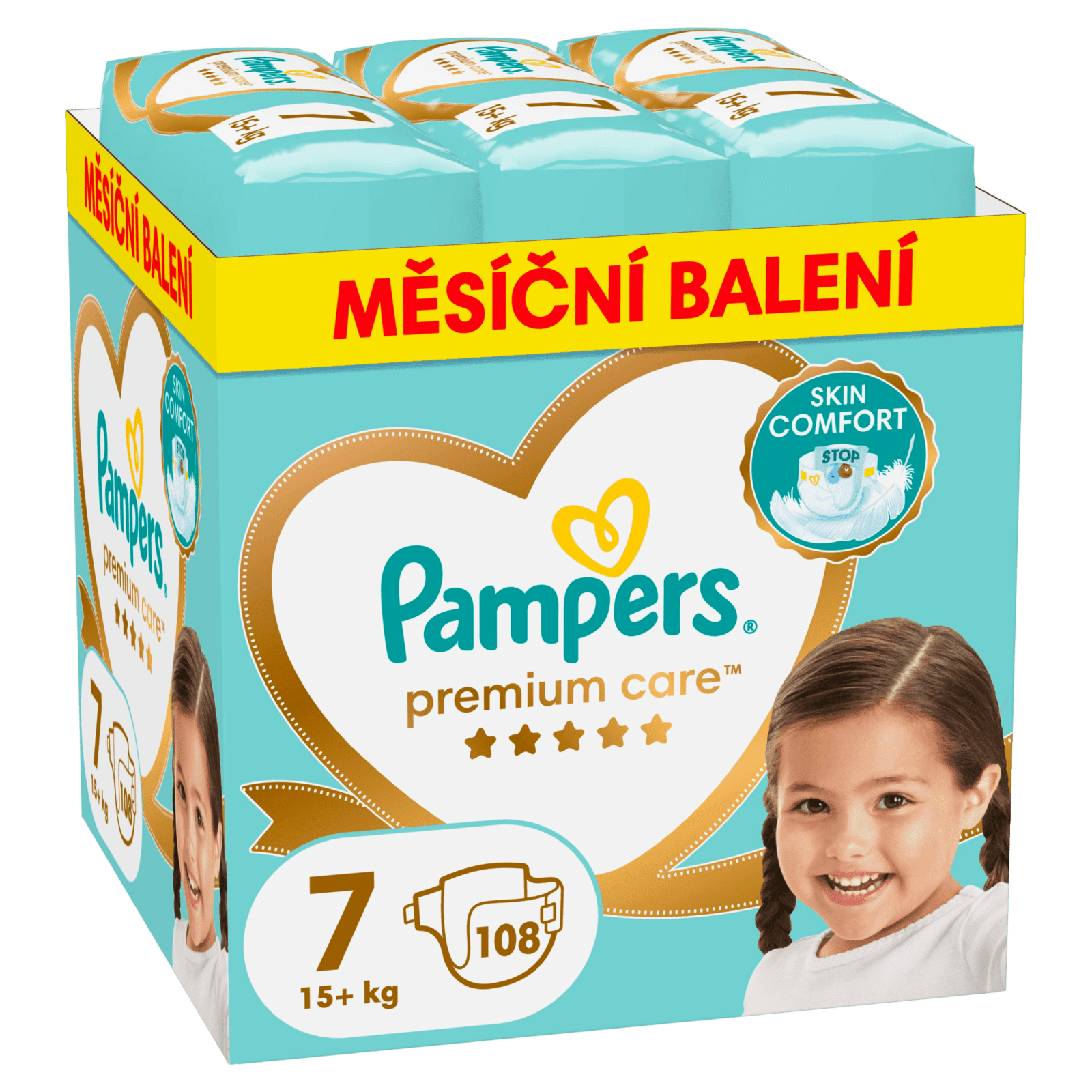 PAMPERS Premium Care vel. 7, 15kg+, 108 ks