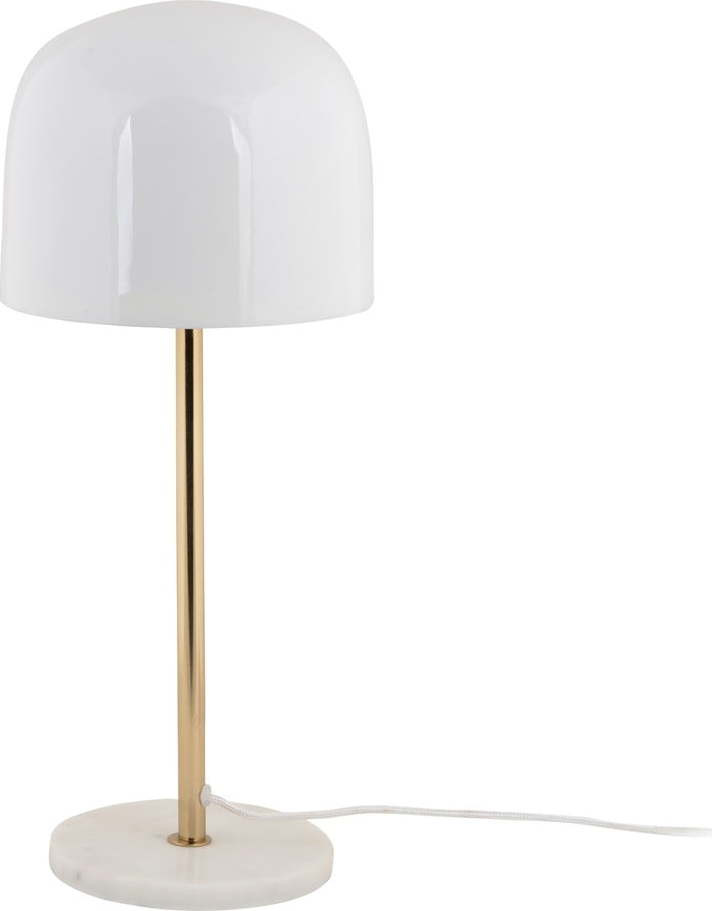 Bílá stolní lampa s kovovým stínidlem (výška 50 cm) Manta – Leitmotiv