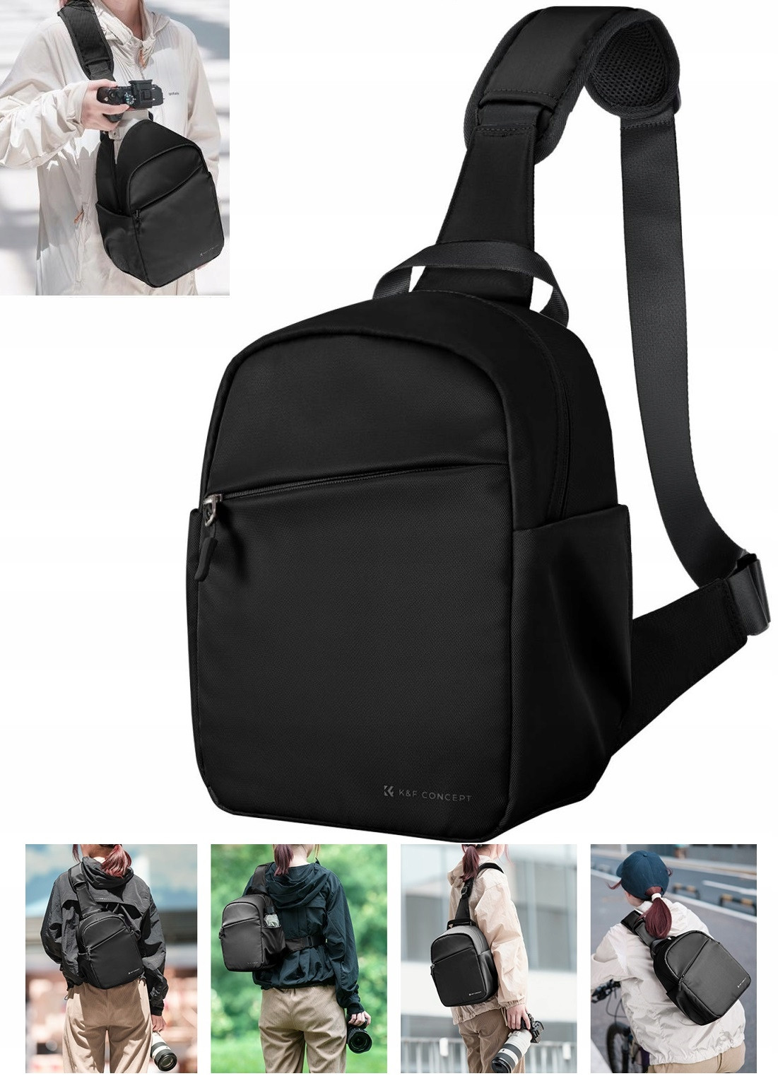 Batoh Foto 5L Sling Crossbody K&f na Dslr fotoaparát Dron Kameru