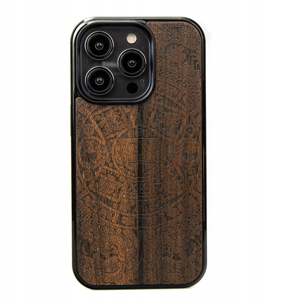 Pouzdro Bewood pro iPhone 15 Pro Aztécký Kalendář Ziricote