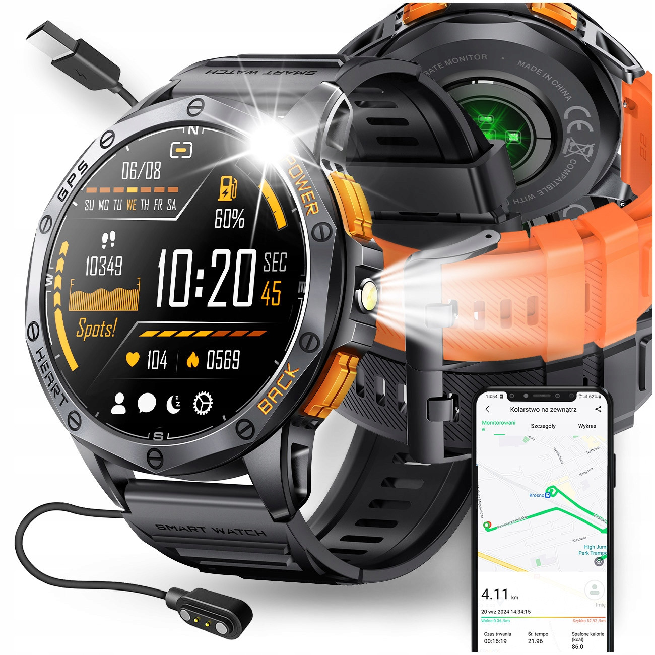 Chytré Hodinky Pánské Gps Menu Polské Voděodolné Sport Hovory Smart Watch Pl