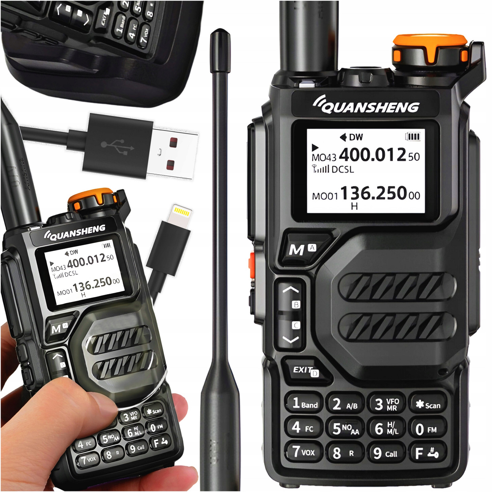 Radiotelefon Telefon Rádio Quansheng UV-K5 Vhf Uhf 5W Skener 50-600MHz