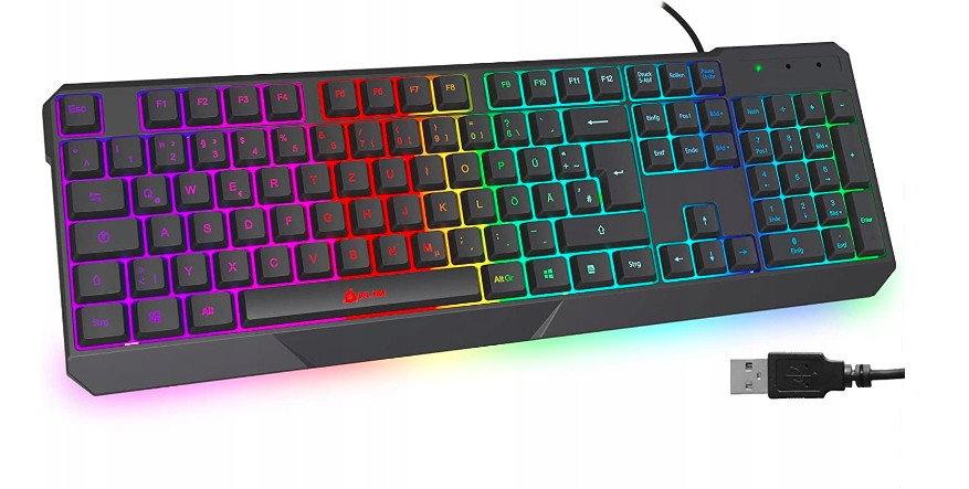 Klim Chroma Membránová klávesnice tichá Rgb Qwertz De