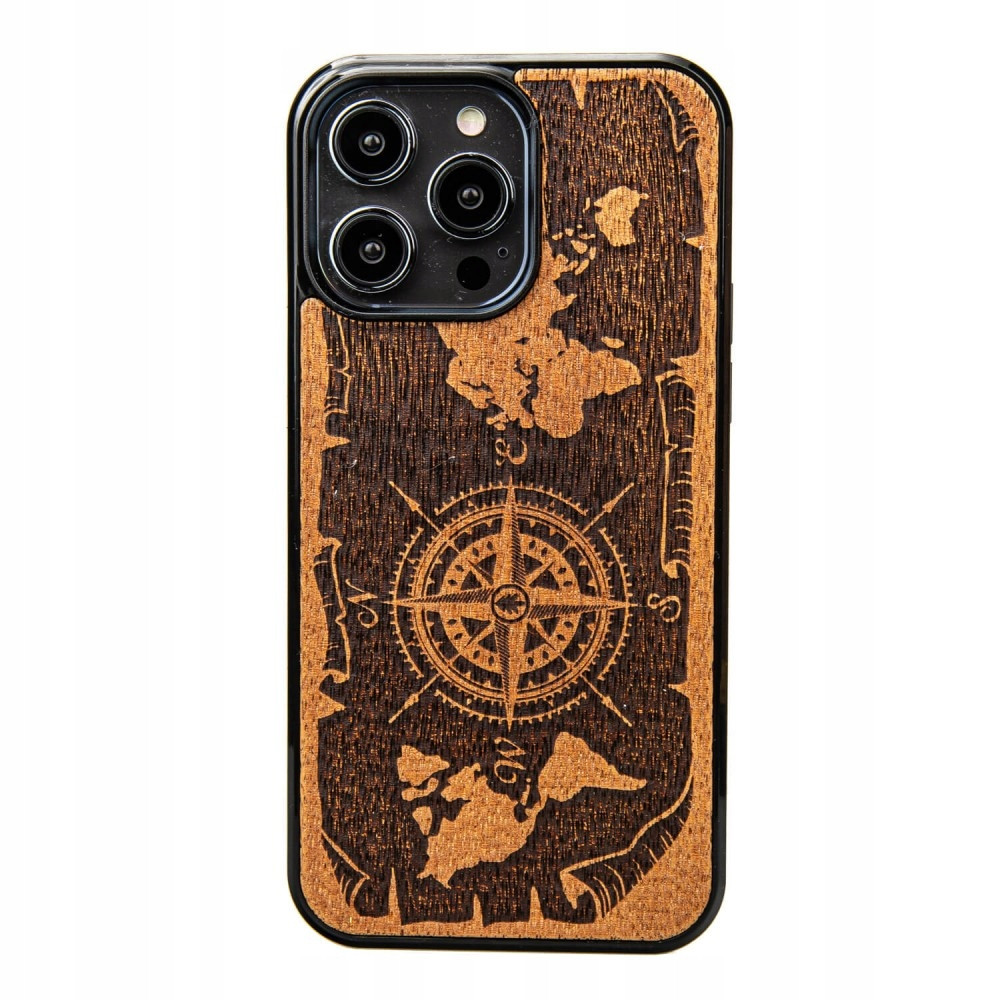Pouzdro Bewood pro iPhone 15 Pro Max Růže Větrů Merbau