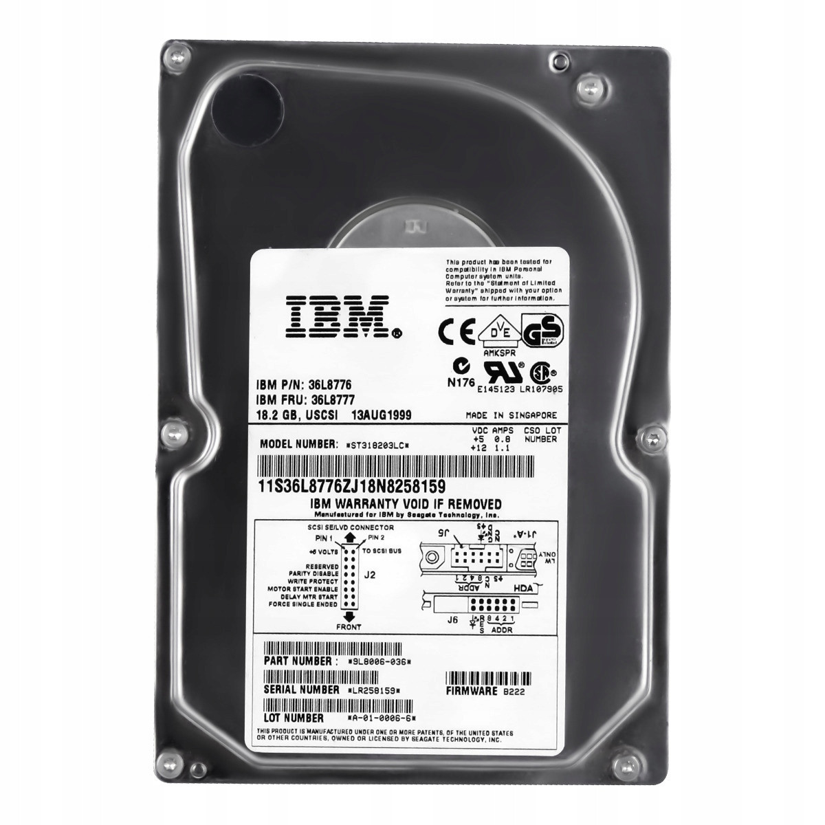 Ibm 36L8777 36L8776 18GB 10K Scsi U160 3,5'' ST318203LC