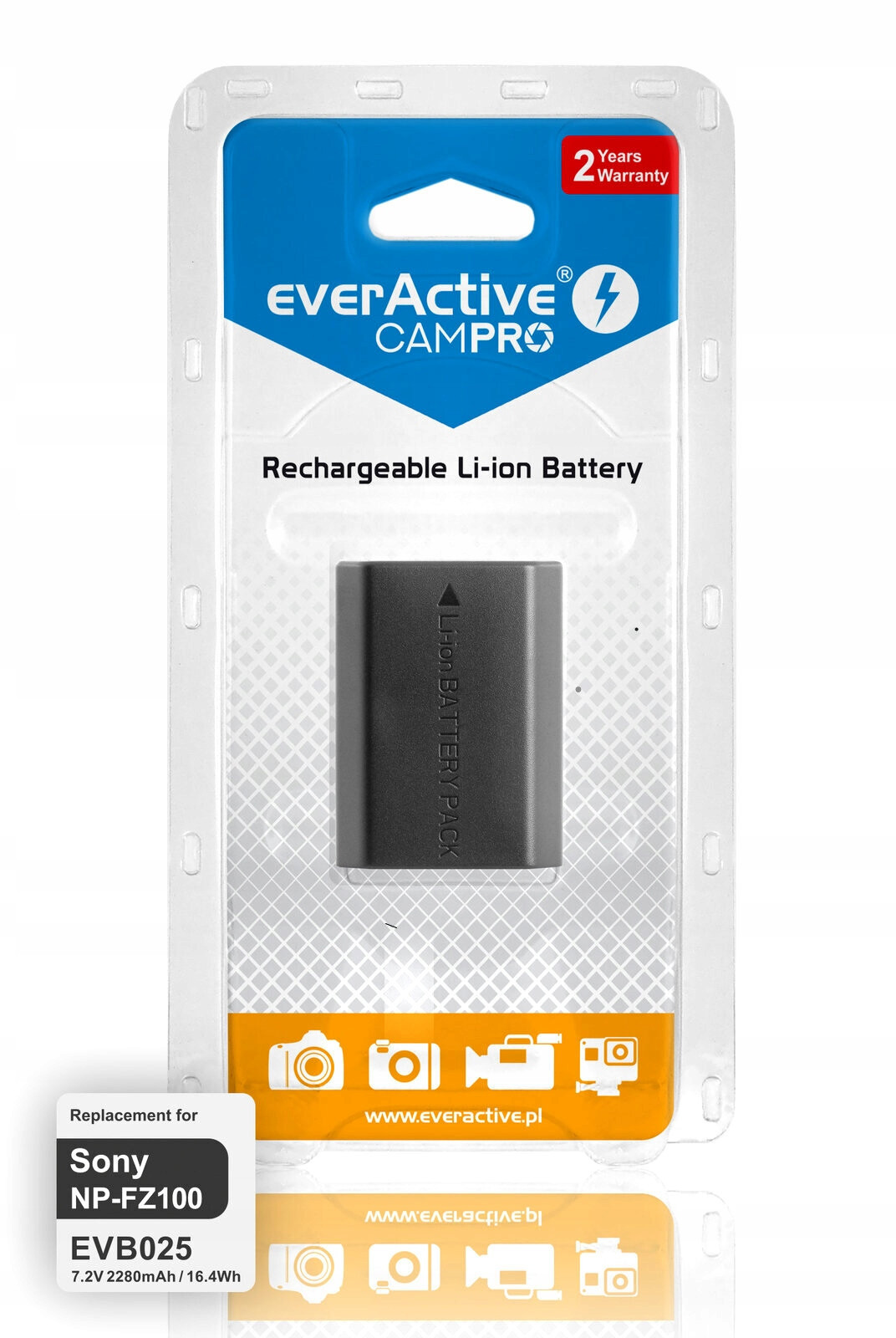 Akumulátor everActive CamPro pro fotoaparát Sony A7III A7R IV A9 2280 mAh