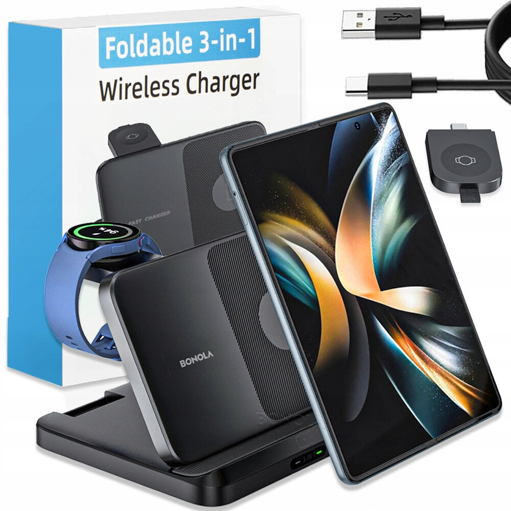 Qi bezdrátová nabíječka pro Galaxy Z Flip Fold Galaxy Watch Buds 3v1 15W