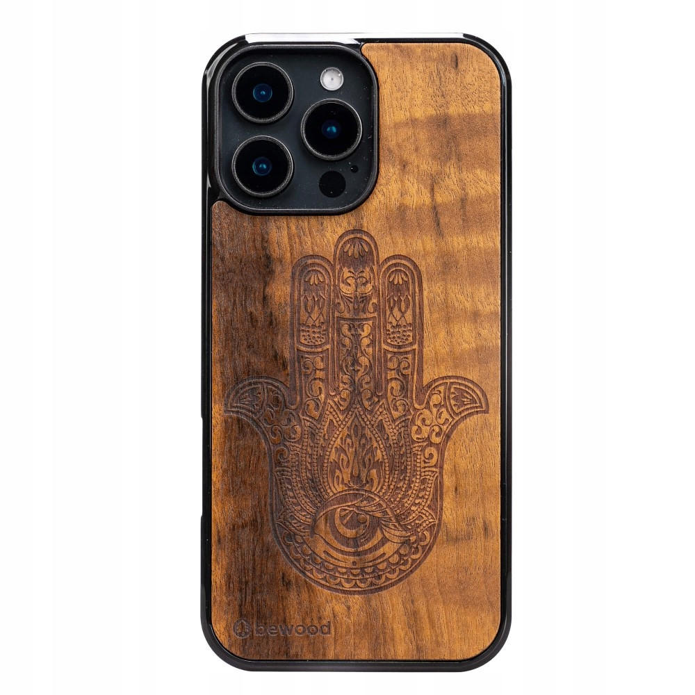 Dřevěné Pouzdro Bewood pro iPhone 16 Pro Max Hamsa Imbuia