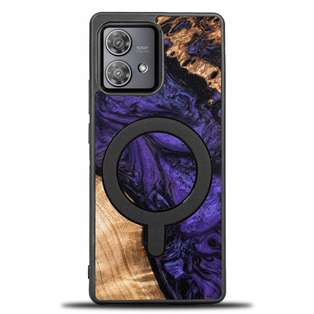 Pouzdro Bewood Unique na Motorola Edge 40 Neo Violet s MagSafe