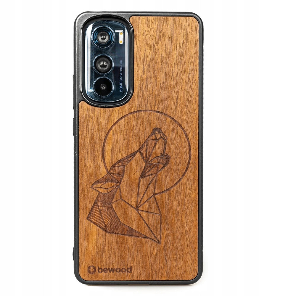 Dřevěné Pouzdro Bewood Motorola Edge 30 Vlk Imbuia