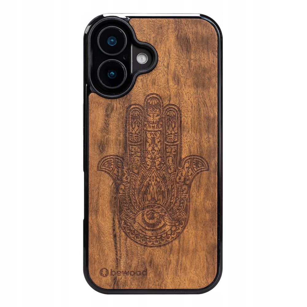 Dřevěné Pouzdro Bewood pro iPhone 16 Hamsa Imbuia