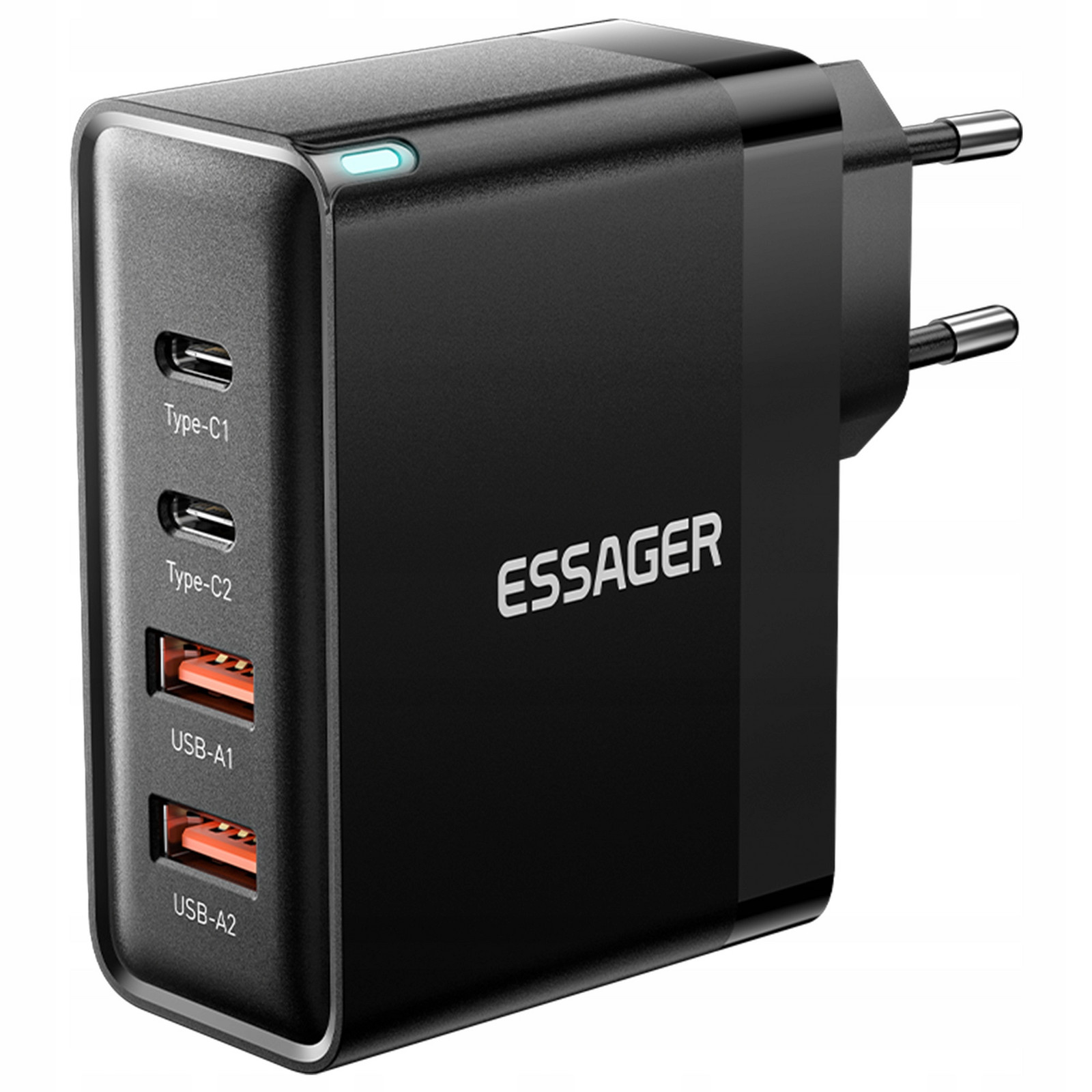 Essager Síťová nabíječka 2x Usb-c 2x Usb-a Napájecí adaptér Qc 3.0 Pd 3.0 100W