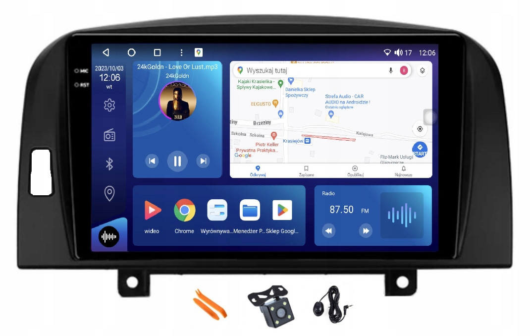 Radio Android Navigace VQ230 Qled Carplay Lte Gps Hyundai Sonata 5 04-08