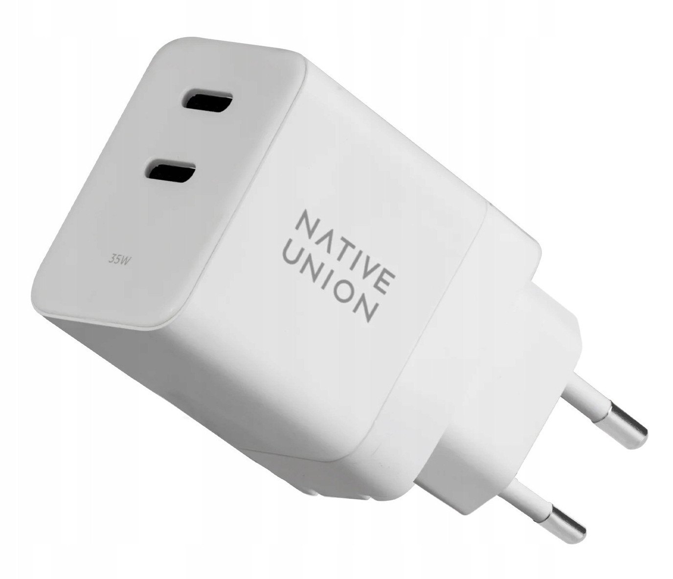 Native Union Fast GaN výkonný a bezpečný 35W Pd nakladač, 2x Usb-c bílý