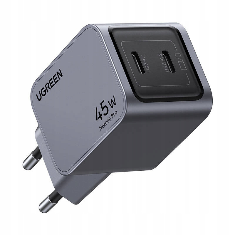 Rychlonabíječka Do Sítě Ugreen Nexode Pro 45W 2XUSB-C Šedá Silná Gan