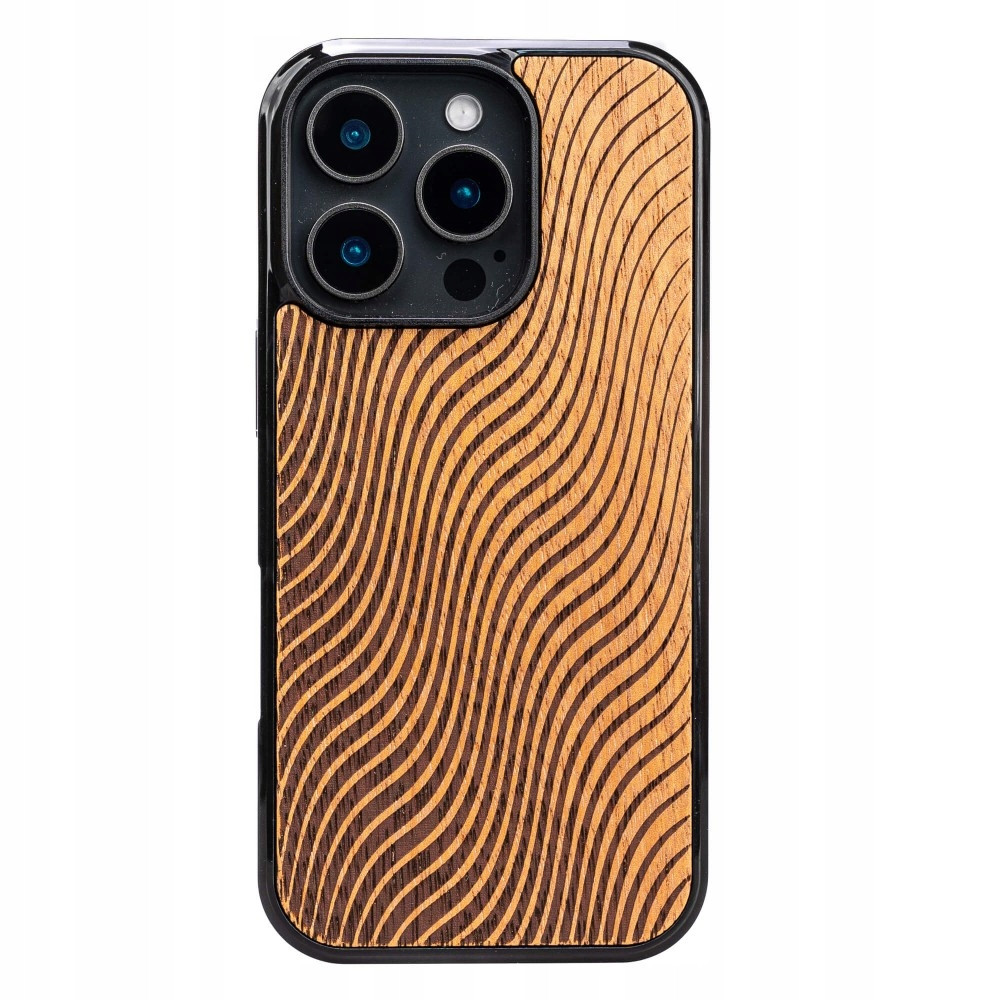 Dřevěné Pouzdro Bewood pro iPhone 16 Pro Vlny Merbau