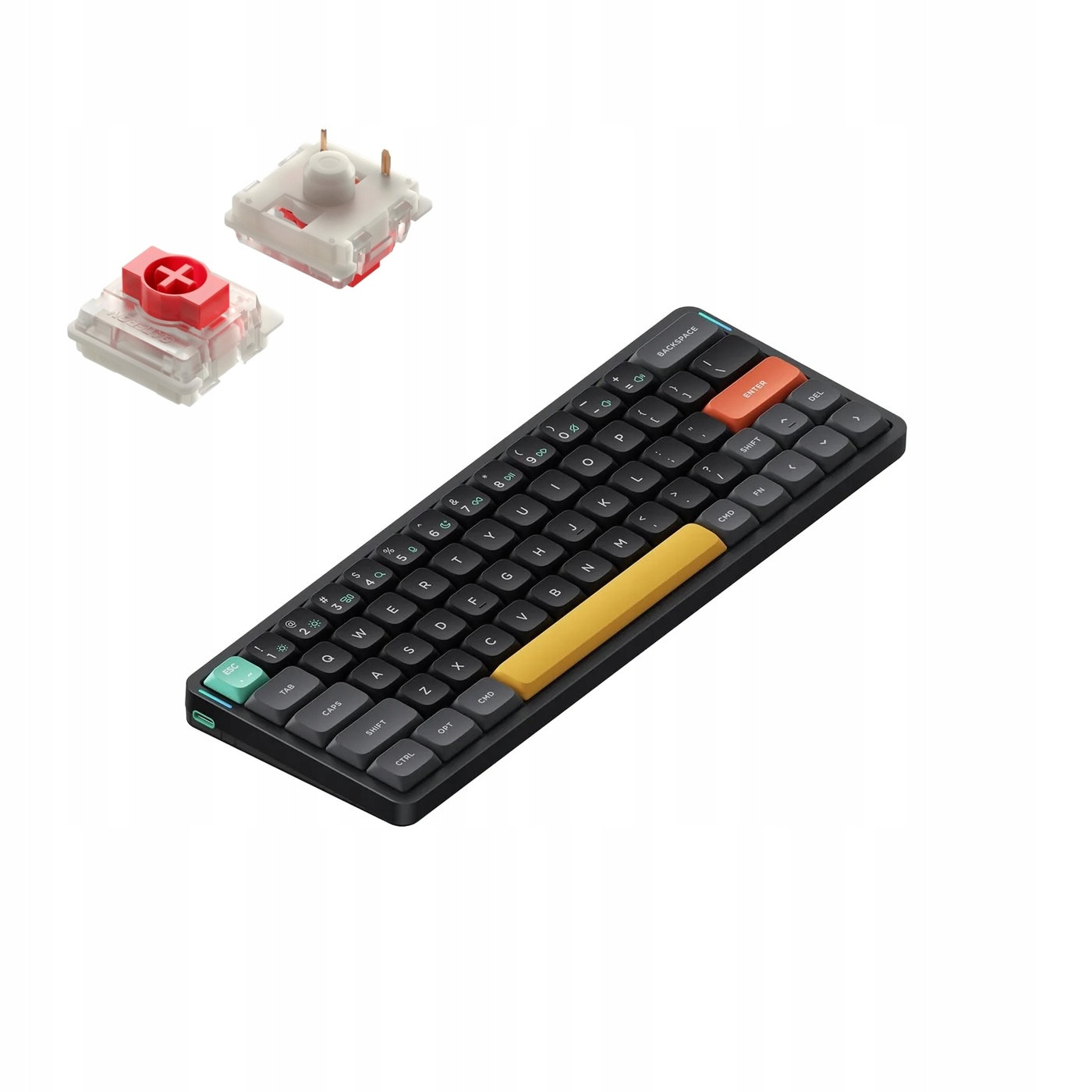 Nuphy Air60 V2 bezdrátová mechanická klávesnice basalt černá červená