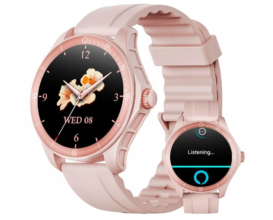 Chytré Hodinky fitness hodinky IDW18 Alexa růžové 1.38'' IP68 Android iOS