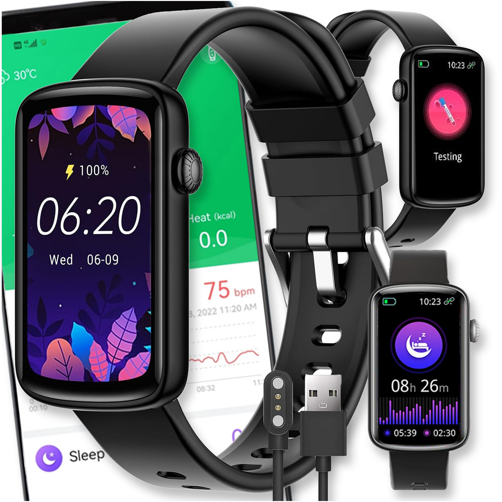 Chytré Hodinky Watch Menu Pl Dámský Puls Černý Amoled Sport Polské