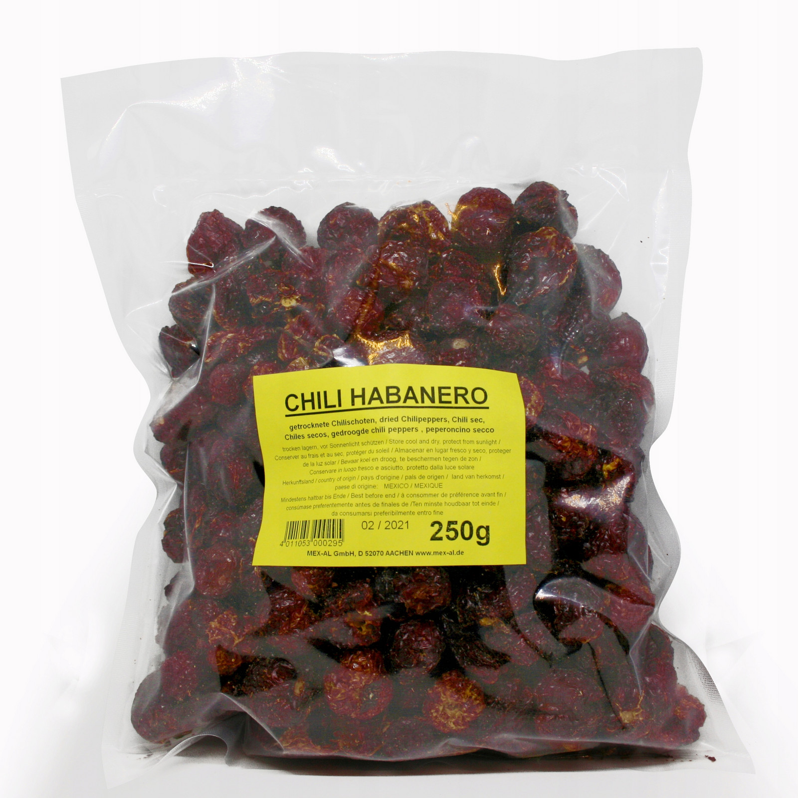 Sušené celé Habanero chilli 250g