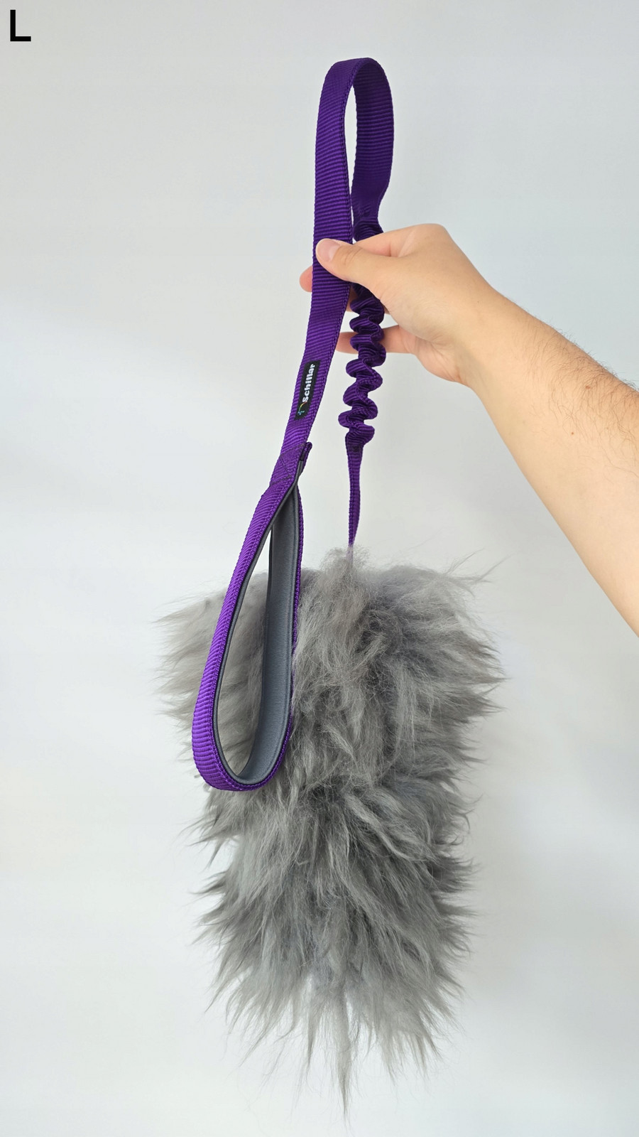 Přetahovadlo hračka z přírodní ovce velikost L pro psa šedá fialová barevná